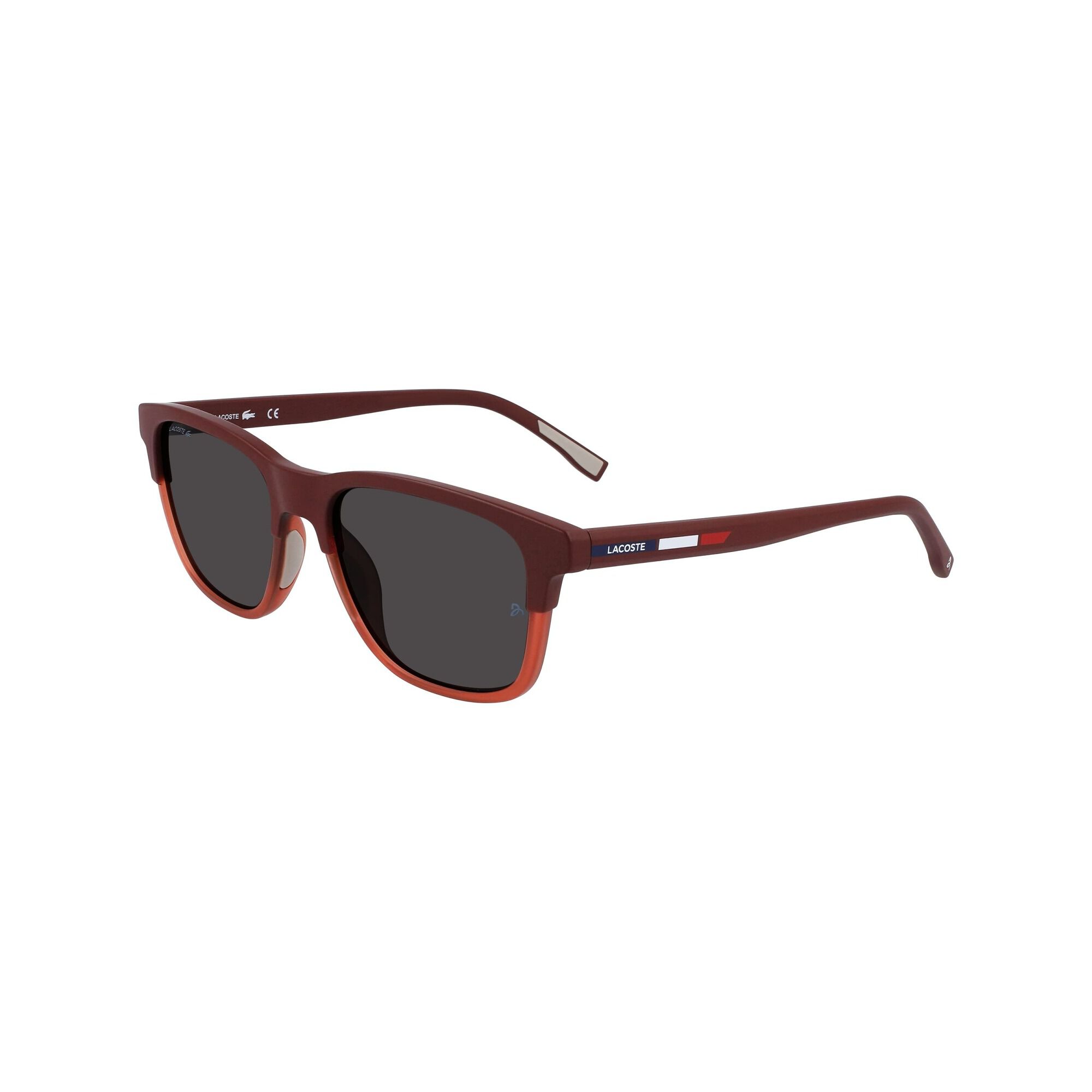 A pair of Lacoste matte blue/brown men's sunglasses from the Novak Djokovic  collection. Model number