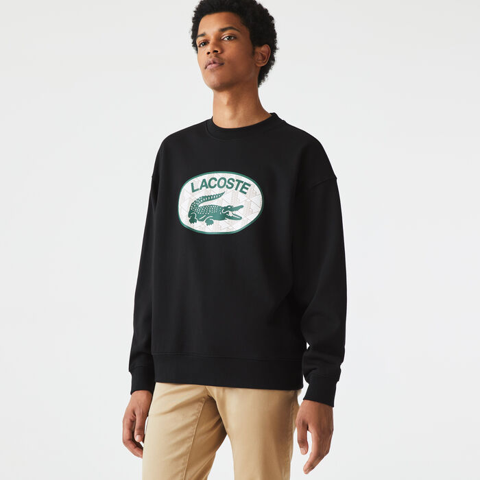 Men's Loose Fit Branded Monogram Print Sweatshirt