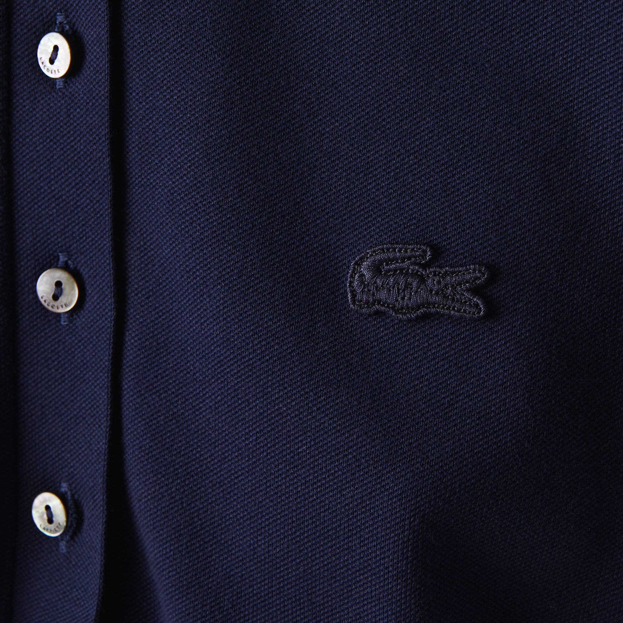 lacoste slim fit pique polo in navy