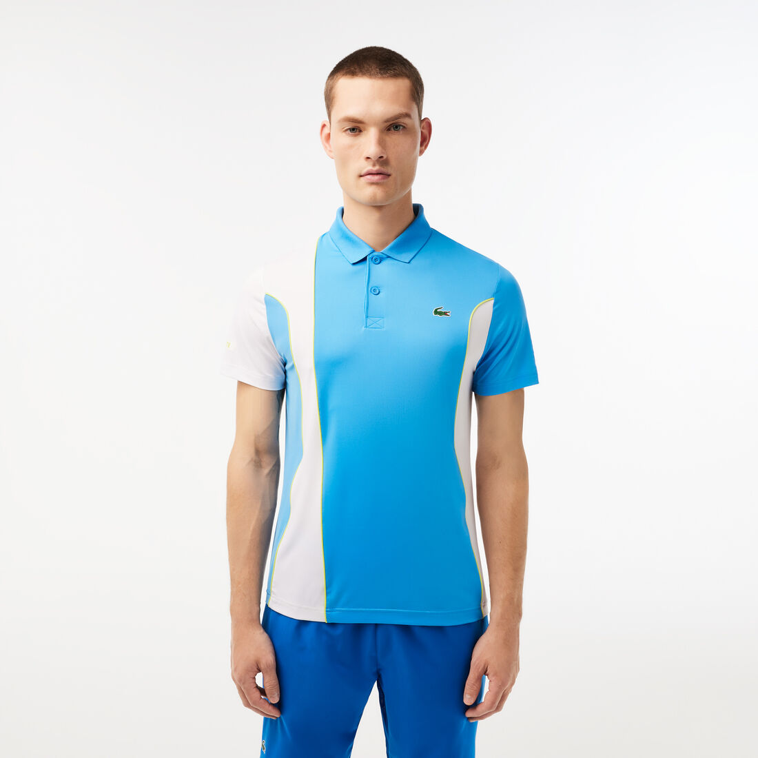 Men's Lacoste SPORT x Novak Djokovic Regular Fit Color-Block Polo Shirt - DH3543-00-26F