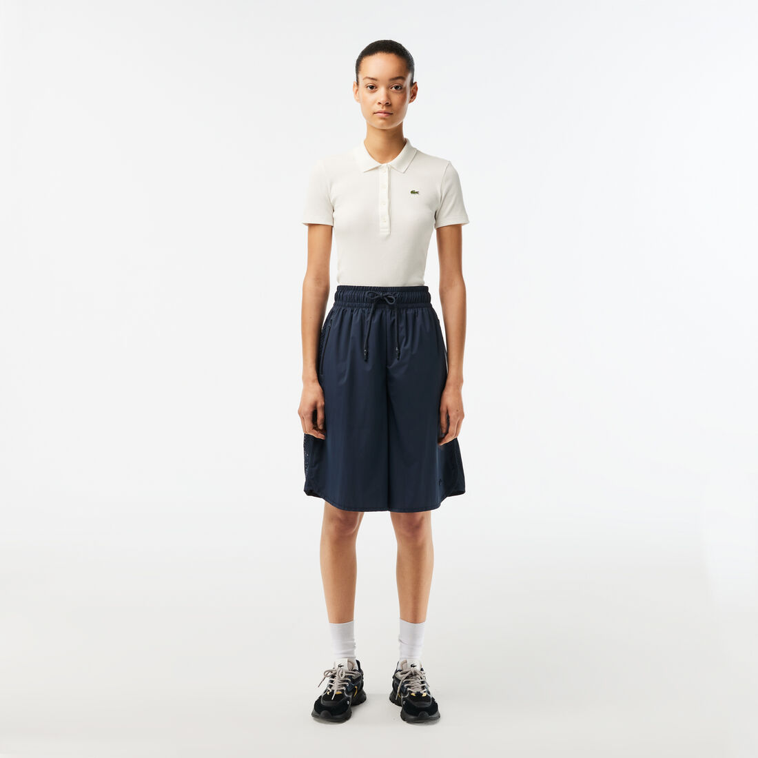 Women’s Lacoste Two-Tone Taffeta Bermuda Shorts - FF5875-00-XIE