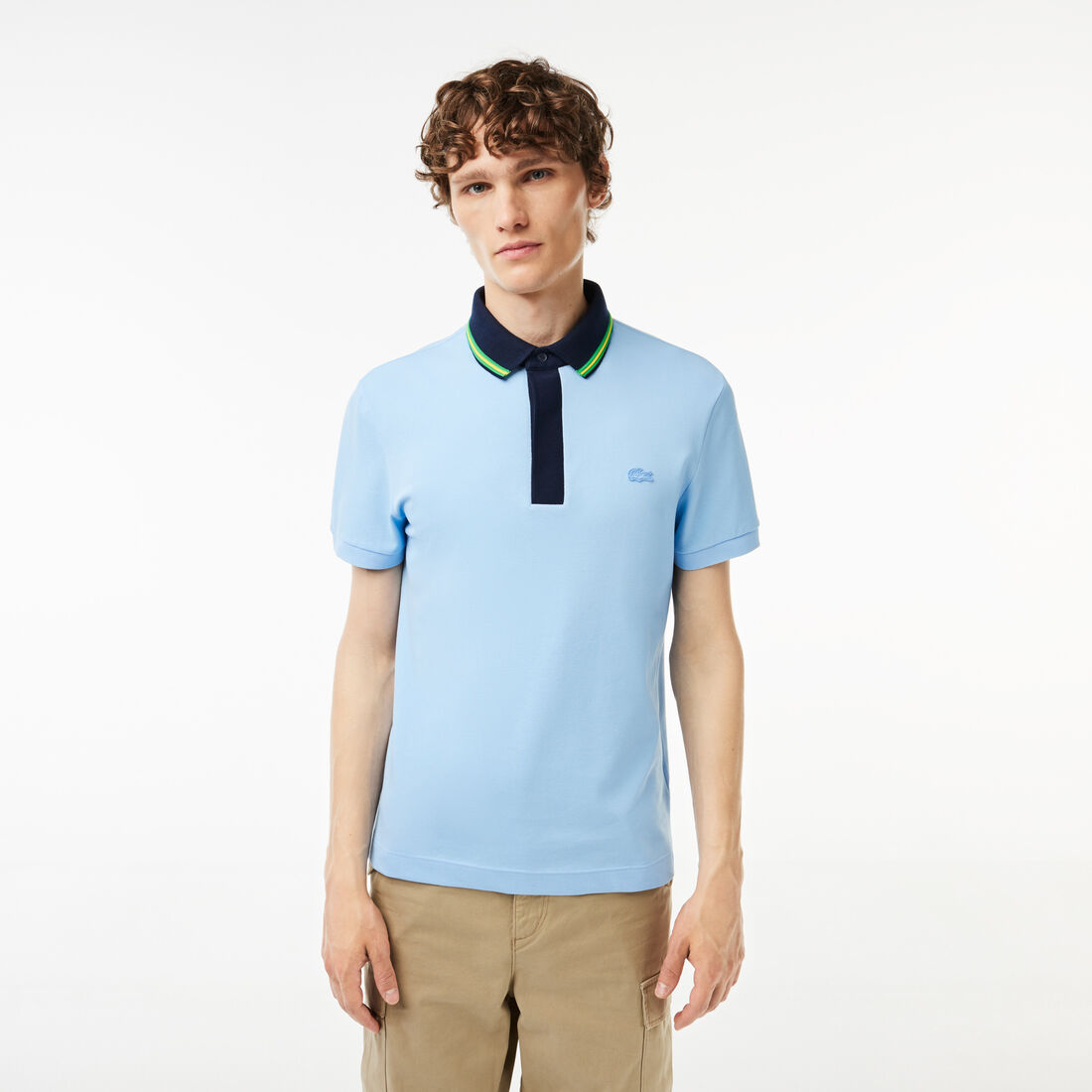 Buy Smart Paris Regular Fit Contrast Neck Polo Shirt | Lacoste UAE