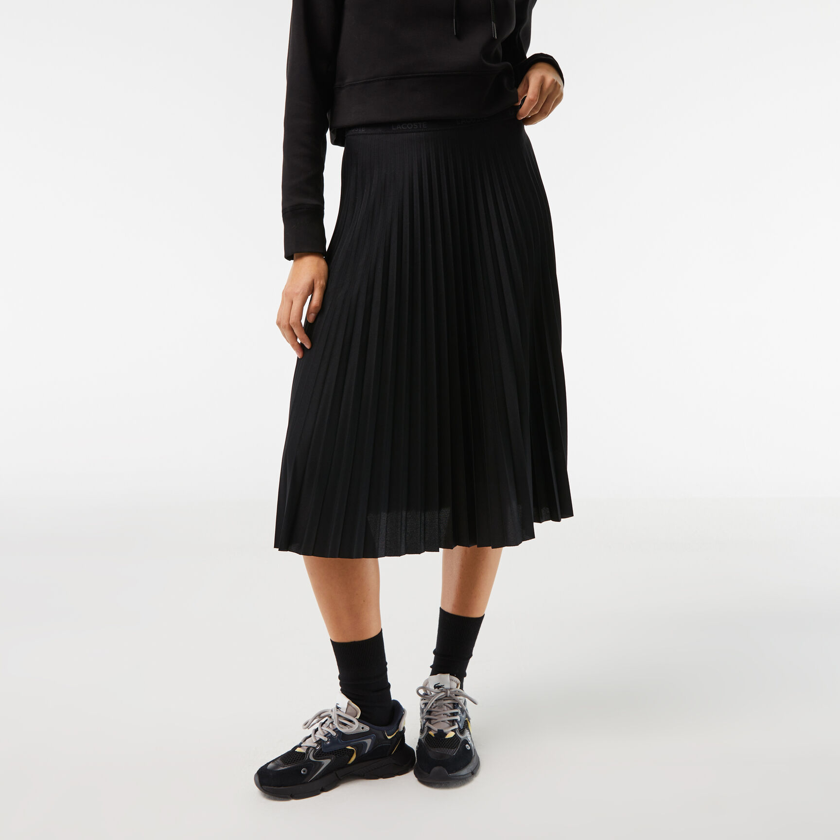 Buy Women's Elasticised Waist Flowing Pleated Skirt | Lacoste UAE