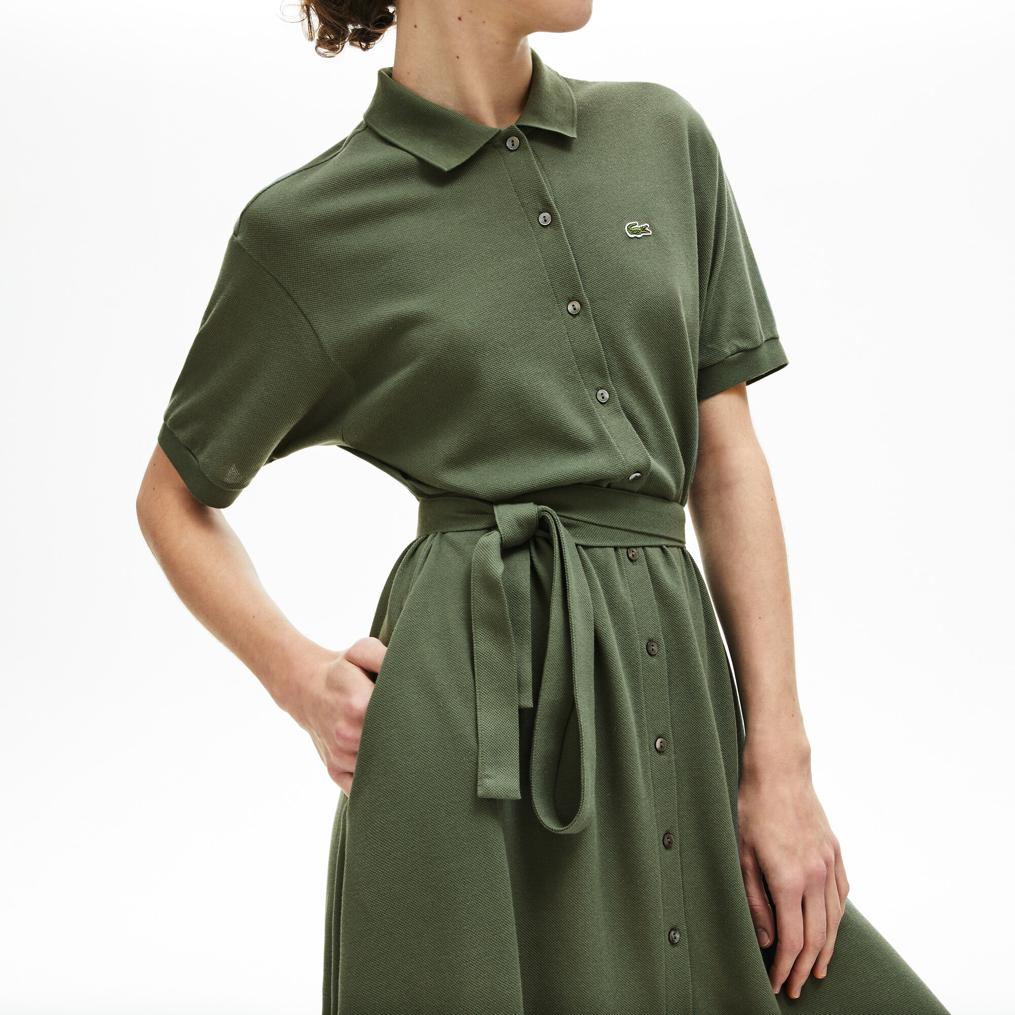 lacoste belted polo dress