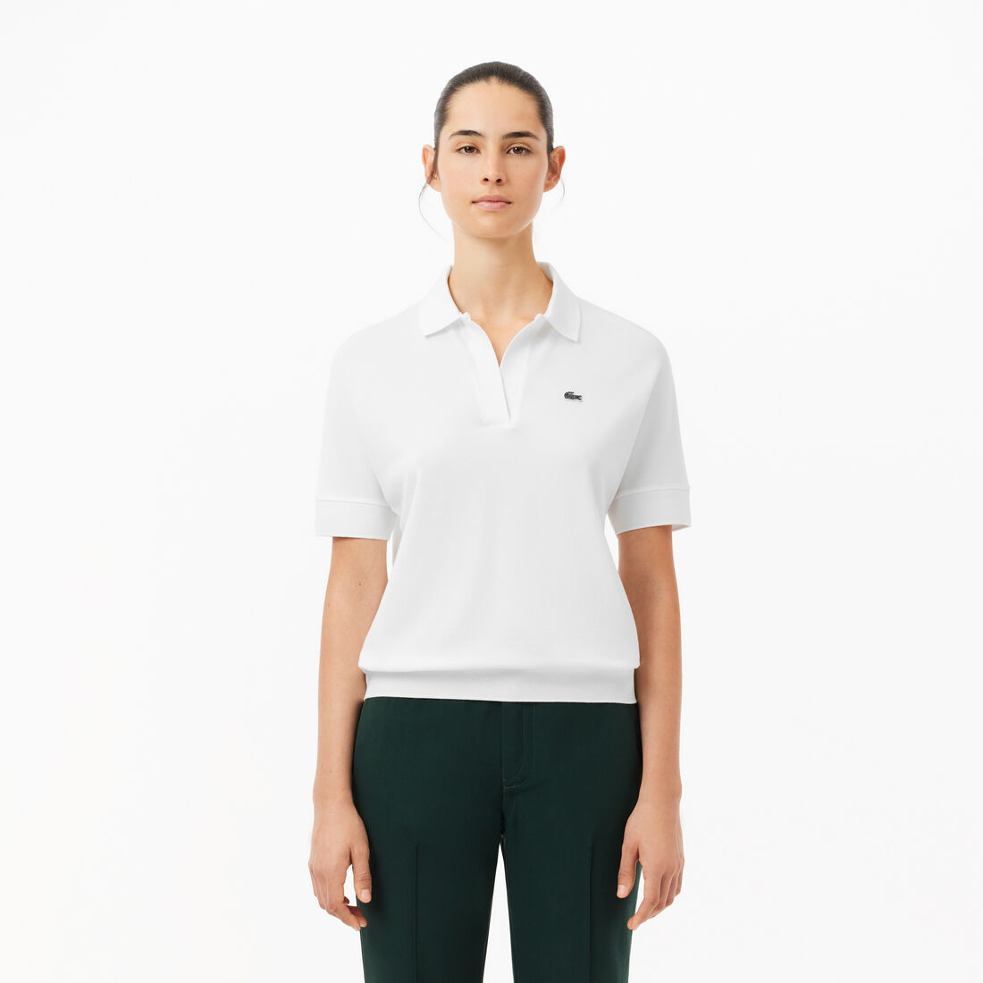 Open Neck Fluid Pique Polo Shirt - PF0504-00-001